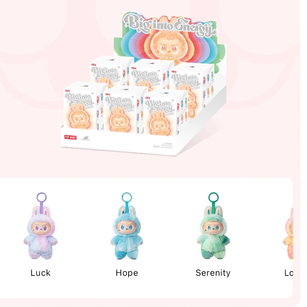 Sold out THE MONSTERS Big into Energy Series-Vinyl
Plush Pendant Blind Box